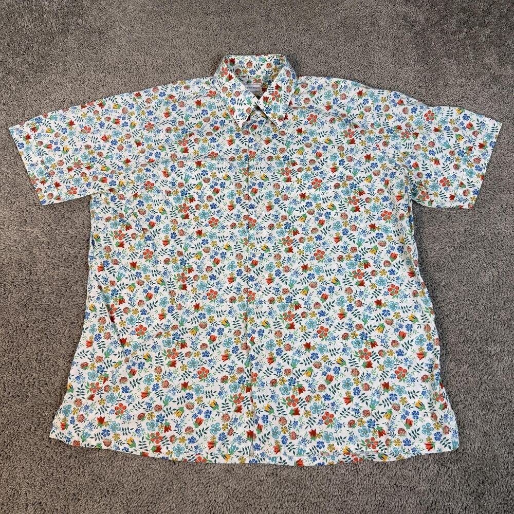 Maus & Hoffman Liberty Of London Shirt Mens XL White Botanical Garden Floral